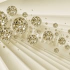 Miniatura fototapety Geometryczne złote kule w tunelu