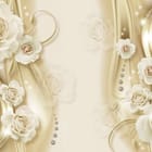 Miniatura fototapety Białe róże na złotym tle