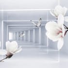 Miniatura fototapety Magnolie w geometrycznym tunelu