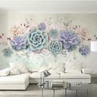 Miniatura fototapety Sukulenty i liście w pastelach we wnętrzu salonu