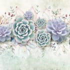 Miniatura fototapety Sukulenty i liście w pastelach