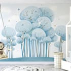 Miniatura fototapety Bajkowy las z niebieskimi drzewami we wnętrzu pokoju dziecka