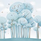 Miniatura fototapety Bajkowy las z niebieskimi drzewami