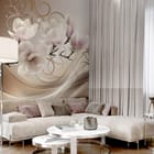 Miniatura fototapety Magnolie na Gałęzi z Wzorami we wnętrzu salonu