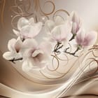 Miniatura fototapety Magnolie na Gałęzi z Wzorami