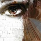 Miniatura fototapety Twarz kobiety na tle muralu fragment #1