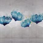 Miniatura fototapety Niebieskie Kwiaty na Szarym Tle