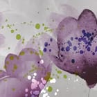 Miniatura fototapety Fioletowe kwiaty na szarym tle fragment #1