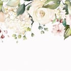 Miniatura fototapety Delikatny wzór róż i liści