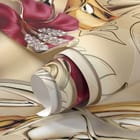 Miniatura fototapety Czerwone kwiaty i złote ornamenty fragment #1