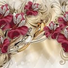Miniatura fototapety Czerwone kwiaty i złote ornamenty