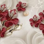 Miniatura fototapety Czerwone Kwiaty z Kryształkami