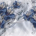 Miniatura fototapety Niebieskie kwiaty z kryształkami