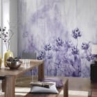 Miniatura fototapety Fioletowe kwiaty na akwareli we wnętrzu kuchni