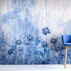 Miniatura fototapety Niebieskie kwiaty na akwarelowym tle we wnętrzu przedpokoju