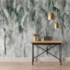 Miniatura fototapety Liście na betonowej ścianie we wnętrzu przedpokoju