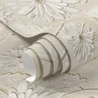 Miniatura fototapety Kwiaty i Liście na Beżowym Tle fragment #1