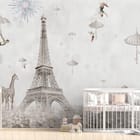 Miniatura fototapety Surrealistyczny Paryż z Wieżą Eiffla we wnętrzu pokoju dziecka