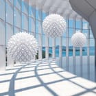 Miniatura fototapety Geometryczne kule i widok na morze