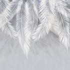Miniatura fototapety Białe liście palmowe na szarym tle