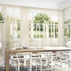 Miniatura fototapety Widok z okna z roślinami we wnętrzu kuchni