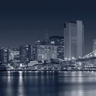 Miniatura fototapety Nocna panorama z mostem