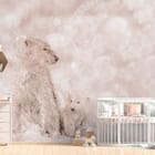 Miniatura fototapety Niedźwiedzie polarne na śniegu we wnętrzu pokoju dziecka