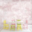 Miniatura fototapety Królik na tle chmur z balonami we wnętrzu pokoju dziecka