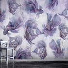 Miniatura fototapety Fioletowe ryby na szarym tle we wnętrzu przedpokoju