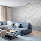 Miniatura fototapety Geometryczny wzór z trójkątów we wnętrzu salonu