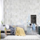 Miniatura fototapety Geometryczny wzór z trójkątów we wnętrzu pokoju nastolatka