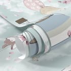 Miniatura fototapety Balon z królikami i kwiatami fragment #1