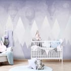 Miniatura fototapety Balony nad ośnieżonymi górami we wnętrzu pokoju dziecka