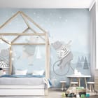 Miniatura fototapety Zimowe przygody niedźwiedzi we wnętrzu pokoju nastolatka