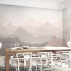 Miniatura fototapety Warstwowe sylwetki gór w szarościach we wnętrzu kuchni