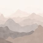 Miniatura fototapety Warstwowe sylwetki gór w szarościach