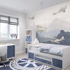 Miniatura fototapety Samoloty nad Pastelowymi Górami we wnętrzu pokoju dziecka