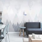 Miniatura fototapety Góry z Balonami i Śniegiem we wnętrzu salonu