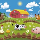 Miniatura fototapety Zwierzęta na farmie w kreskówkach