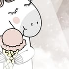 Miniatura fototapety Jednorożce na tle pastelowych gór fragment #1