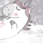 Miniatura fototapety Jednorożce na tle pastelowych gór fragment #2