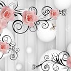 Miniatura fototapety Różowe róże z ornamentami