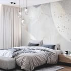 Miniatura fototapety Abstrakcyjne kształty i wzory we wnętrzu sypialni