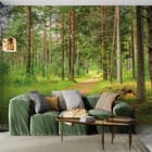 Miniatura fototapety Leśna droga wśród wysokich sosen we wnętrzu salonu