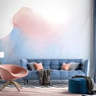 Miniatura fototapety Kolorowe plamy akwareli we wnętrzu salonu