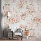 Miniatura fototapety Różowe róże na jasnym tle we wnętrzu przedpokoju