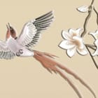 Miniatura fototapety Gałęzie Magnolii i Księżyc fragment #1