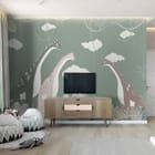 Miniatura fototapety Dinozaury wśród roślin we wnętrzu pokoju dziecka