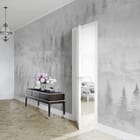 Miniatura fototapety Mglisty las z drzewami iglastymi we wnętrzu przedpokoju