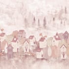 Miniatura fototapety Wioska z domkami i pastelowymi drzewami